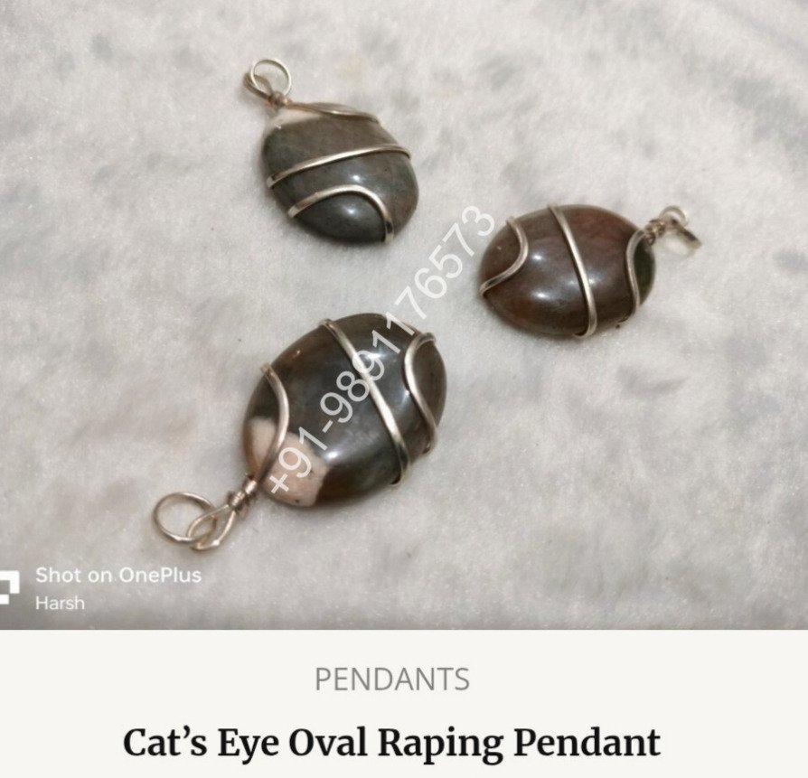 CAT EYE OVAL WRAPPING PENDANT